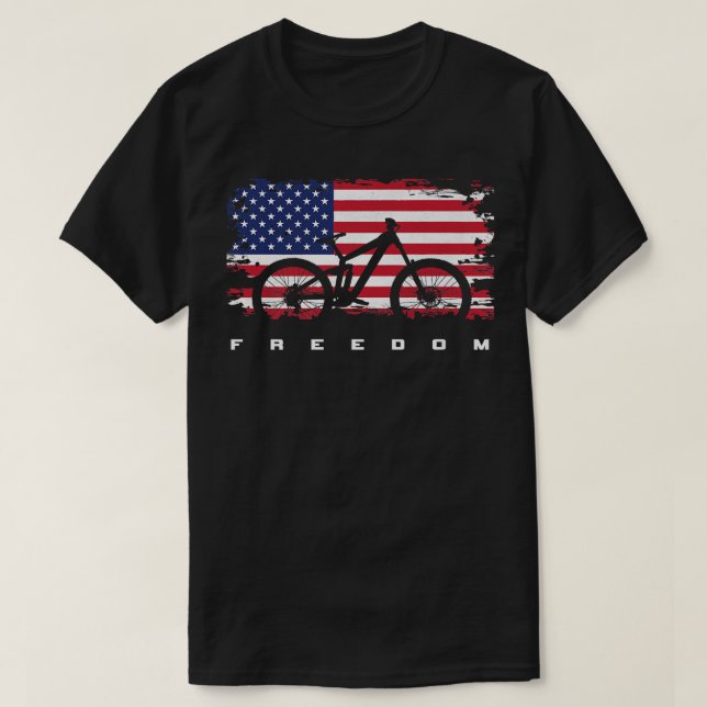 Amerikanische Flagge MTB Mountain Bike Apparel - B T-Shirt (Design vorne)