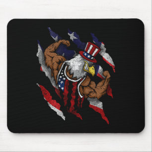 Amerikanische Flagge Muskelbaldadler Fahrrad Flexi Mousepad