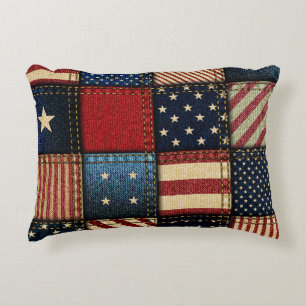 Amerikanische Flagge, Muster Nahtloses Muster. Dekokissen
