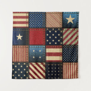 Amerikanische Flagge, Muster Nahtloses Muster. Wandteppich