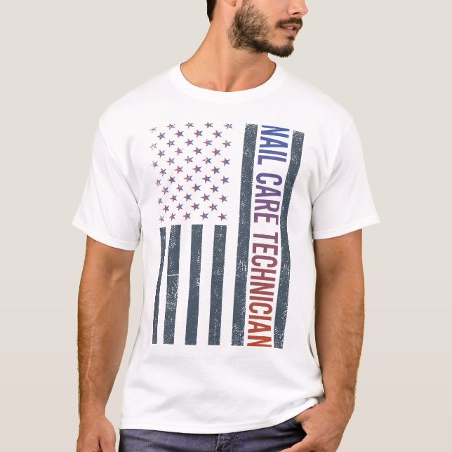 Amerikanische Flagge - Nagelpfleger T-Shirt (Vorderseite)