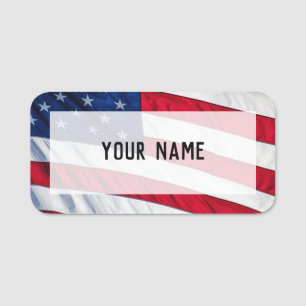 Amerikanische Flagge Namensschild
