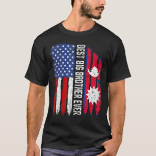 Amerikanische Flagge Nepal Flag Bester großer Brud T-Shirt