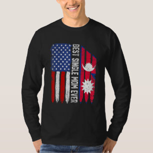 Amerikanische Flagge Nepal Flaggenflagge Bester Si T-Shirt