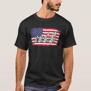 Amerikanische Flagge Ölbohrinsel Bohr-Roughnecks Ö T-Shirt