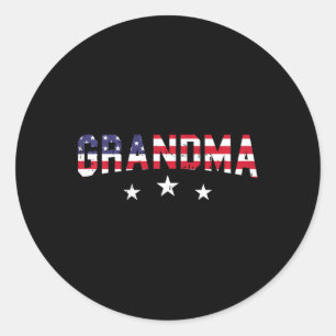 Amerikanische Flagge Oma 4. Juli Vintage Sterne An Runder Aufkleber