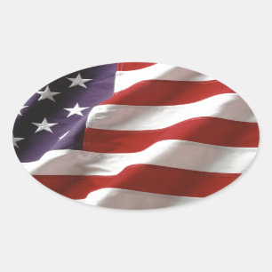 Amerikanische Flagge Ovaler Aufkleber