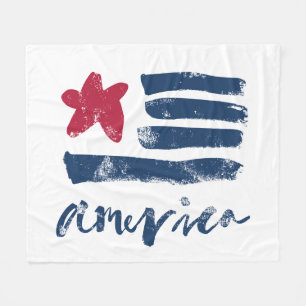 Amerikanische Flagge Paintstrokes Fleecedecke