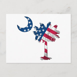 Amerikanische Flagge Palmetto Postkarte