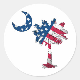 Amerikanische Flagge Palmetto Runder Aufkleber