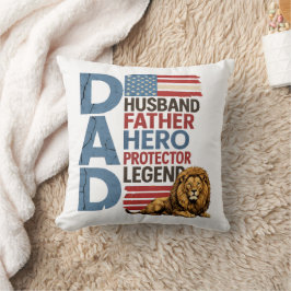 Amerikanische Flagge Papa Löwe Patriotisch Kissen