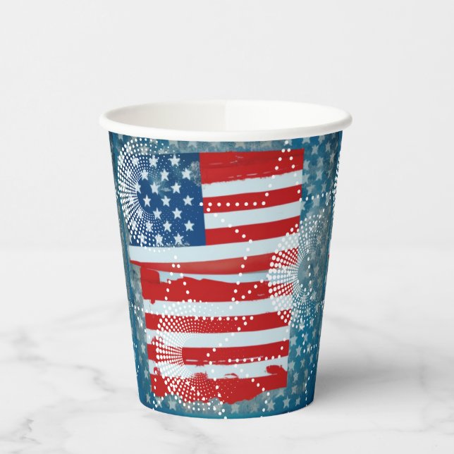 Amerikanische Flagge Pappbecher (Links)