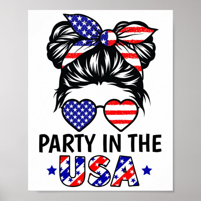 Amerikanische Flagge Party in den USA 4. Juli Patr Poster (Vorne)