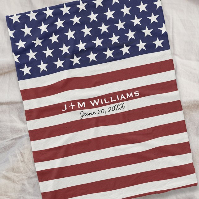 Amerikanische Flagge Patriotic 4. Juli Custom Fleecedecke (Von Creator hochgeladen)