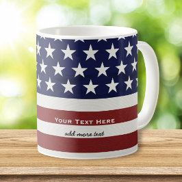 Amerikanische Flagge Patriotic 4. Juli Custom Kaffeetasse
