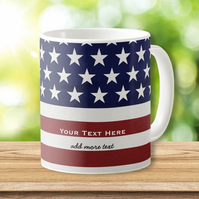 Amerikanische Flagge Patriotic 4. Juli Custom Kaffeetasse (Von Creator hochgeladen)