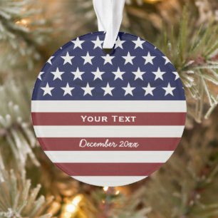 Amerikanische Flagge Patriotic 4. Juli Custom Ornament