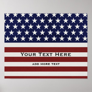 Amerikanische Flagge Patriotic 4. Juli Custom Poster