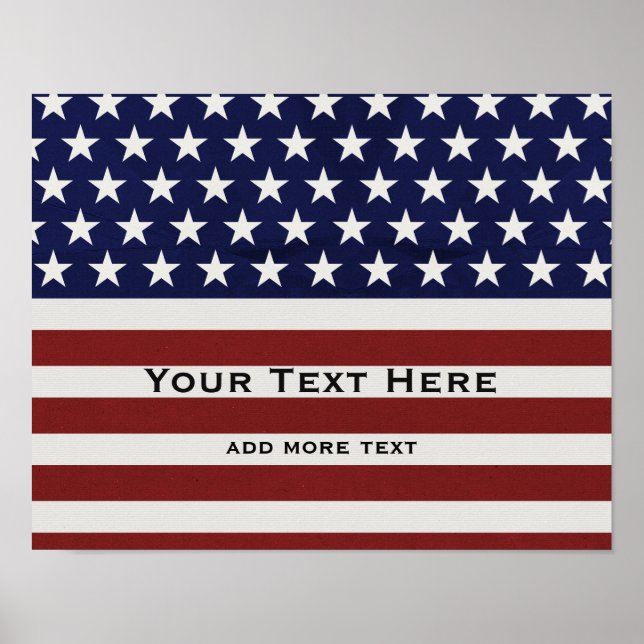 Amerikanische Flagge Patriotic 4. Juli Custom Poster (Vorne)
