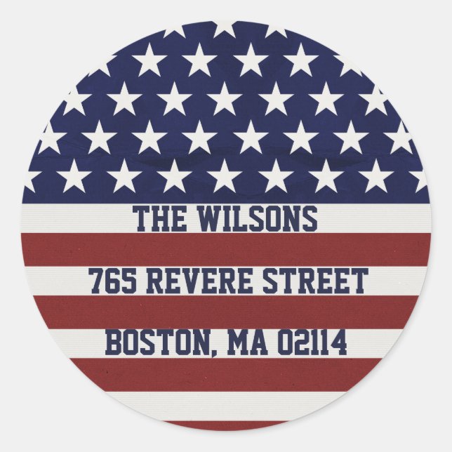 Amerikanische Flagge Patriotic 4. Juli Custom Runder Aufkleber (Vorderseite)
