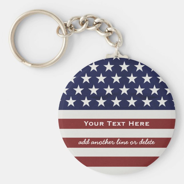Amerikanische Flagge Patriotic 4. Juli Custom Schlüsselanhänger (Vorne)