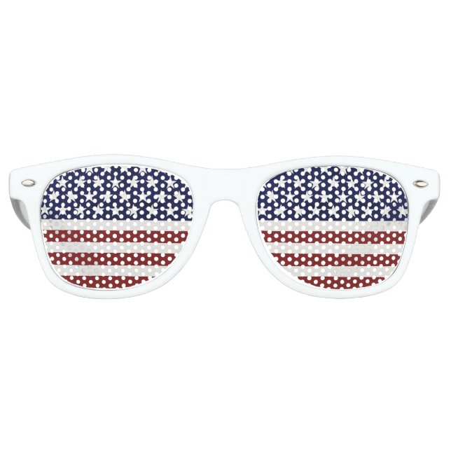 Amerikanische Flagge Patriotic 4. Juli Custom Sonnenbrille (Vorderseite)