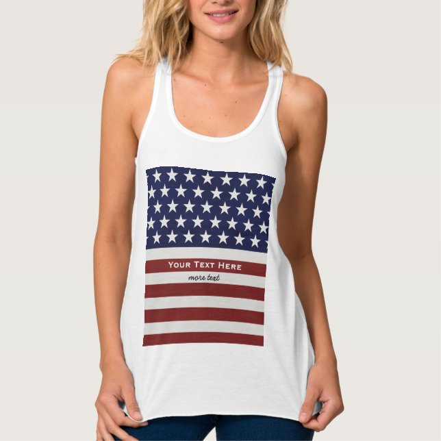Amerikanische Flagge Patriotic 4. Juli Custom Tank Top (Vorderseite)