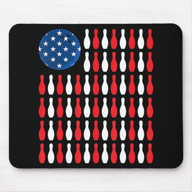 Amerikanische Flagge - Patriotic Bowler & Bowling Mousepad (Vorne)