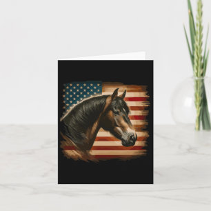 Amerikanische Flagge Patriotic Horseback Reitsport Karte