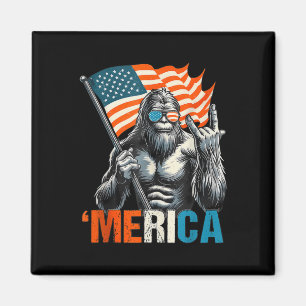 Amerikanische Flagge Patriotisch 4. Juli Bigfoot M Magnet