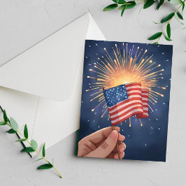 Amerikanische Flagge Patriotisch 4. Juli Feiertagskarte