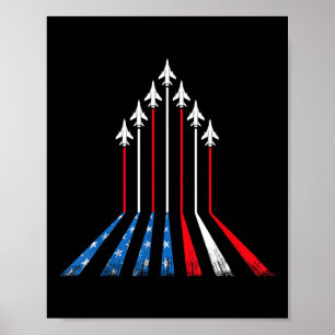 Amerikanische Flagge Patriotisch 4. Juli Rot Weiß  Poster