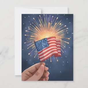 Amerikanische Flagge Patriotisch Dankeskarte
