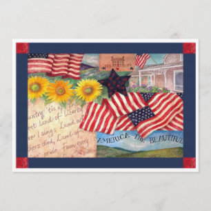 AMERIKANISCHE FLAGGE PATRIOTISCH EINLADUNG