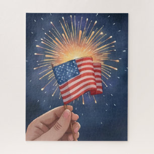 Amerikanische Flagge Patriotisch Puzzle