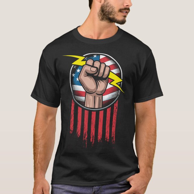 Amerikanische Flagge patriotisch T-Shirt (Vorderseite)