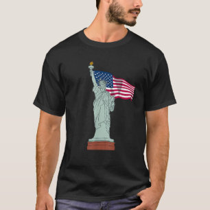 Amerikanische Flagge Patriotische Freiheitsstatue T-Shirt