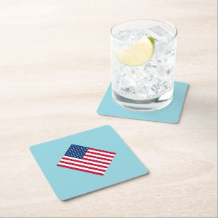 Amerikanische Flagge Patriotische Party Untersetze Rechteckiger Pappuntersetzer