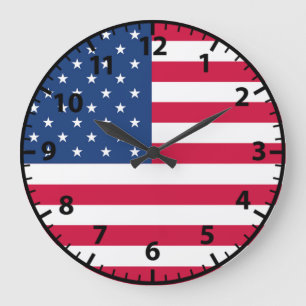 Amerikanische Flagge Patriotische Veteranen Wanduh Große Wanduhr