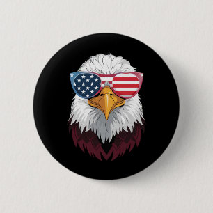 Amerikanische Flagge Patriotischer Adler 4. Juli Button