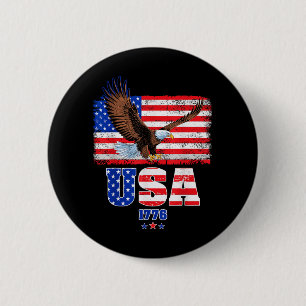 Amerikanische Flagge Patriotischer Adler Unabhängi Button