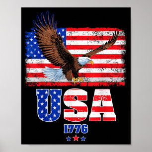 Amerikanische Flagge Patriotischer Adler Unabhängi Poster