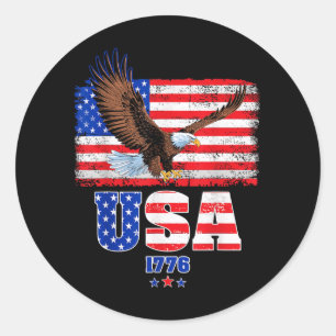 Amerikanische Flagge Patriotischer Adler Unabhängi Runder Aufkleber