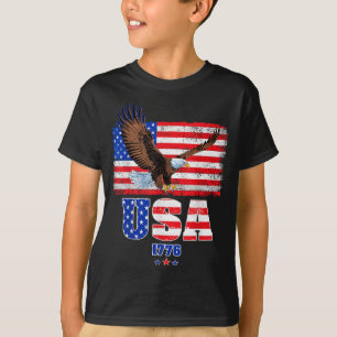 Amerikanische Flagge Patriotischer Adler Unabhängi T-Shirt