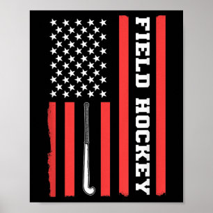 Amerikanische Flagge Patriotischer Feldhockey Usa Poster