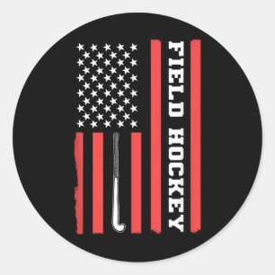 Amerikanische Flagge Patriotischer Feldhockey Usa  Runder Aufkleber
