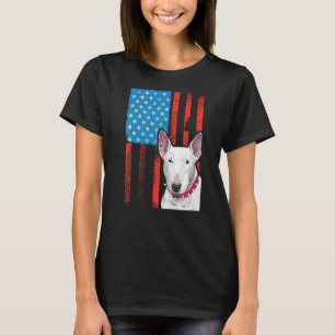 Amerikanische Flagge Patriotischer Hund Bull Terri T-Shirt