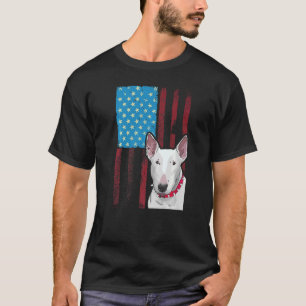 Amerikanische Flagge Patriotischer Hund Bull Terri T-Shirt