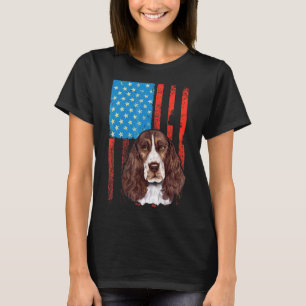 Amerikanische Flagge Patriotischer Hund Englisch S T-Shirt