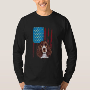 Amerikanische Flagge Patriotischer Hund Englisch S T-Shirt